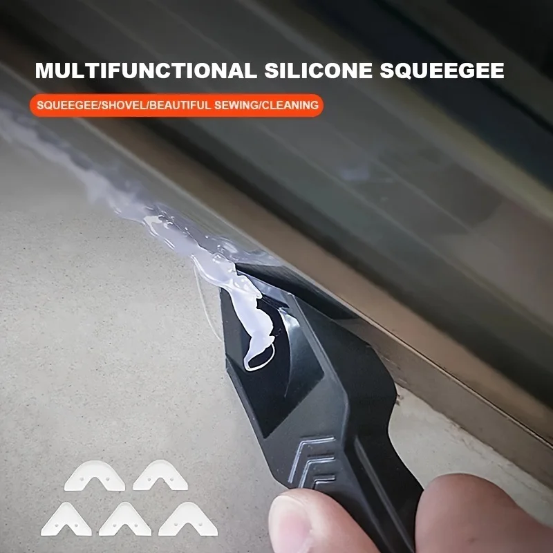 Professional Grout and Caulk Removal Tool Kit with Metal Scraper and Silicone Spatula for Tile Corner and Seam Cleaning