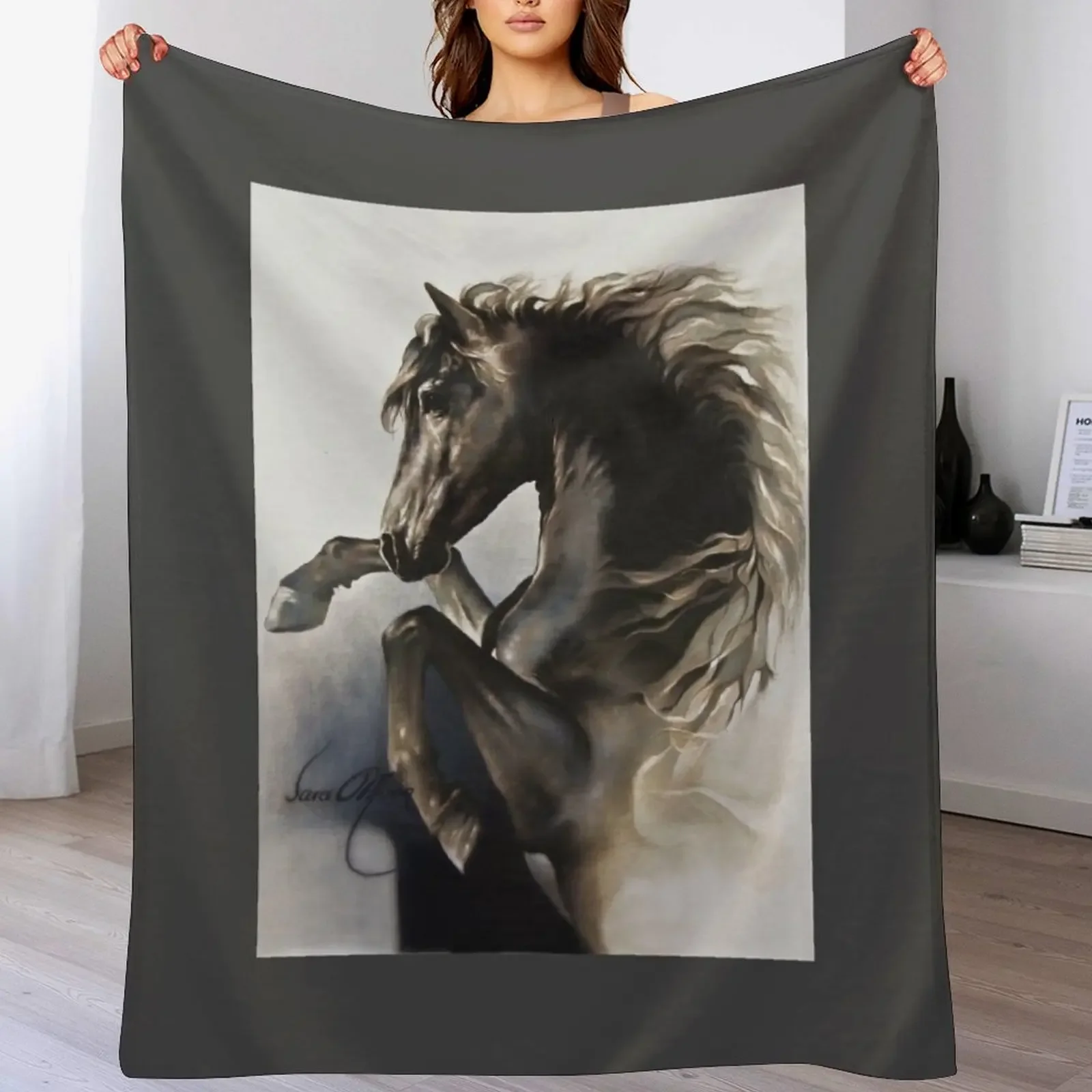 

Black Fury Throw Blanket Warm Flannel Blanket for Couch Chair Bedroom
