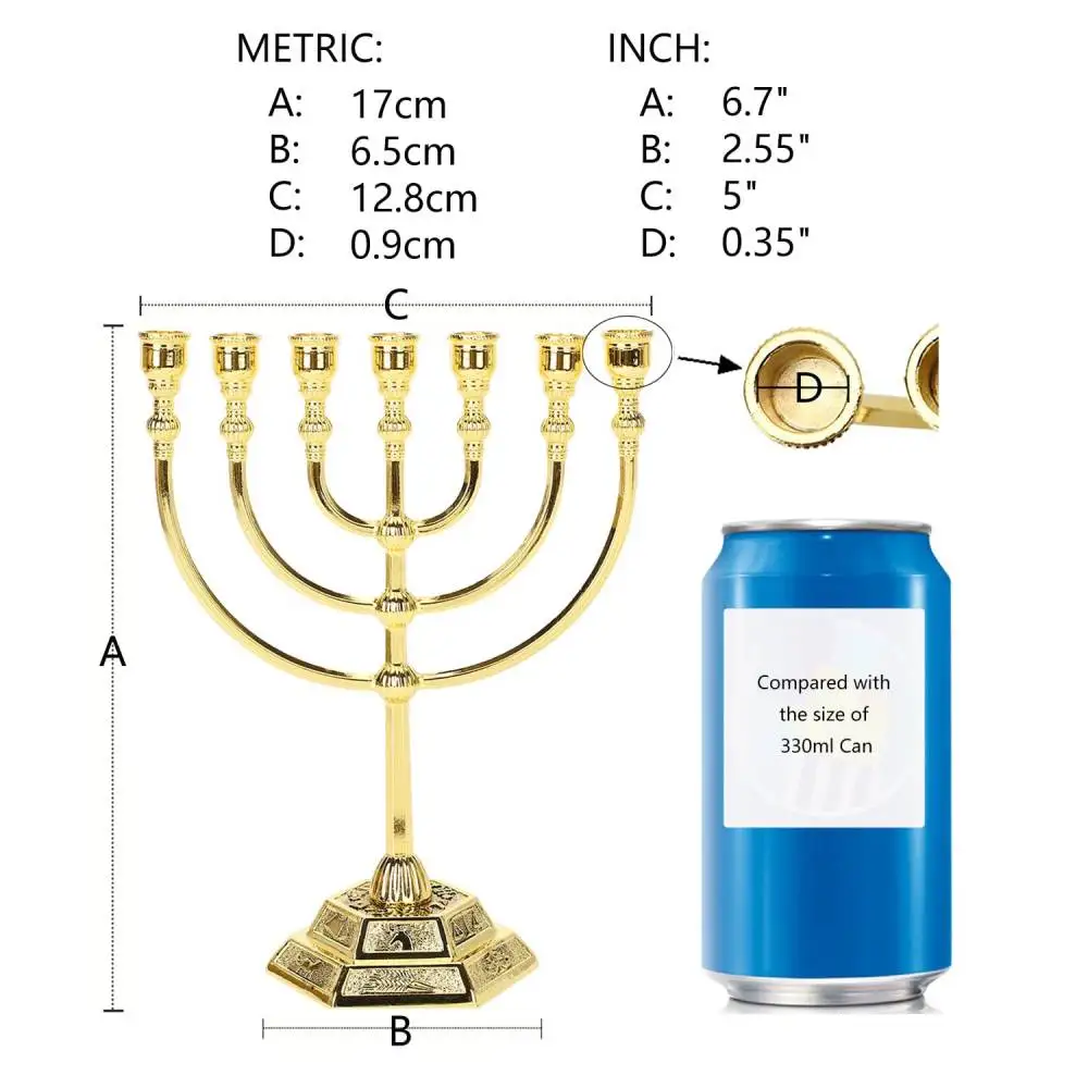 Shining 7 Arm Gold Metal Candelabra Artistic Candle Stand Decorative Ornament For Home Living Room Dining Table