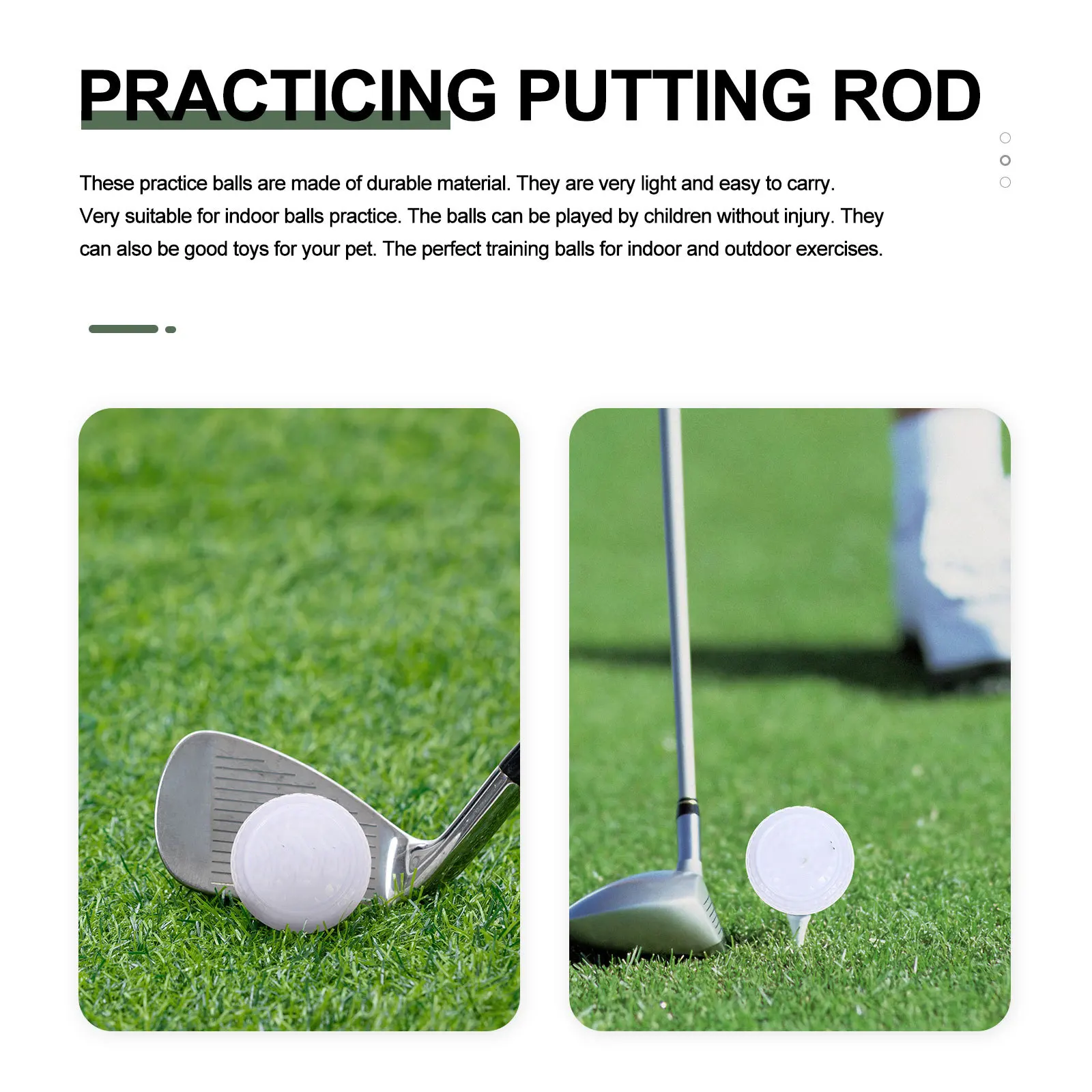 Training Balls Indoor Practicing Balls Exercising Putting Rod Professional Golfing Supply Training Aids