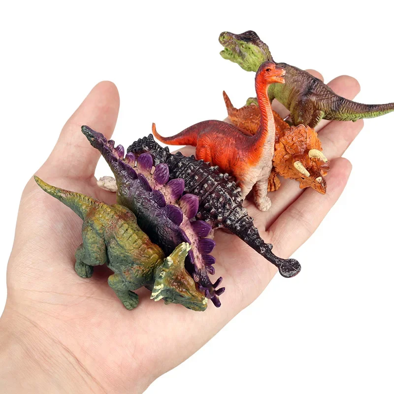 Oenux Mini Jurassic Stegosaurus Saichania Solid Pvc Dinosaur World Animal Model Action Figures Collection Toy For Kids Gifts