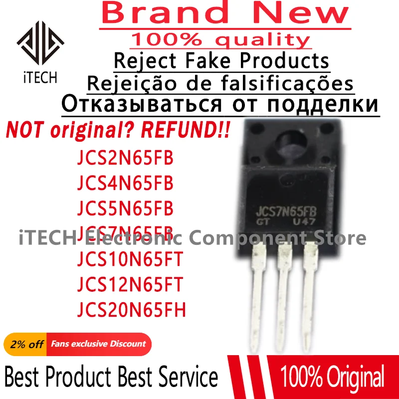 10pcs/lot Original JCS2N65FB JCS4N65FB JCS5N65FB JCS7N65FB JCS10N65FT JCS12N65FT JCS20N65FH TO-220F MOS FET 650V 100% Genuine