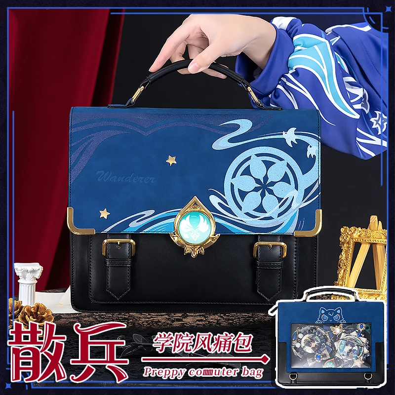 

CosKeKe Wanderer Cosplay Game Genshin Impact Theme Impression Pack Daily Preppy Commuter Backpack Messenger Bag Fashion Itabag