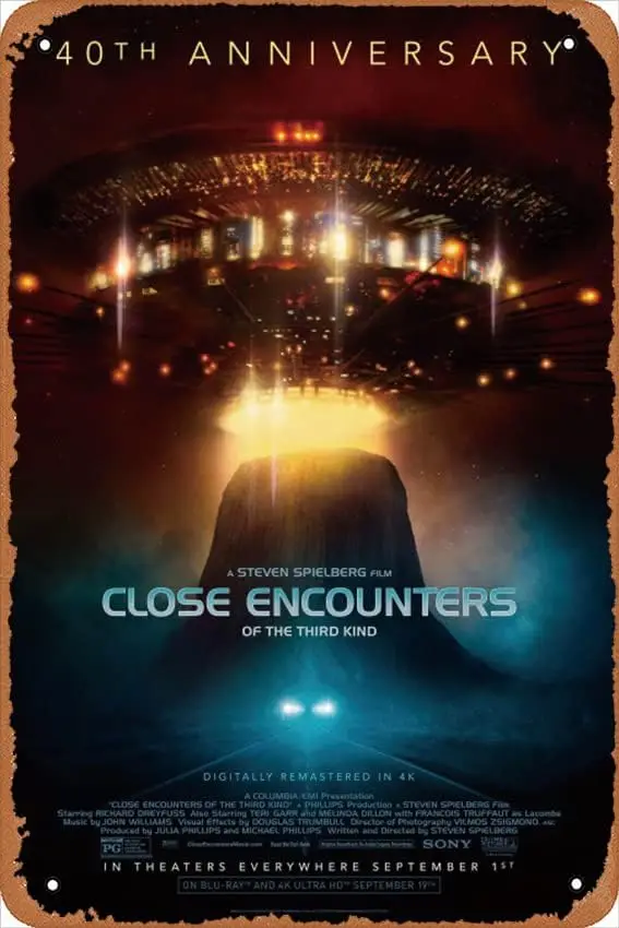 Close Encounters of the Third Kind Movie poster Retro tin Sign Wall Art Decor Metal Sign Decoration Sign 8x12 inch sign sign