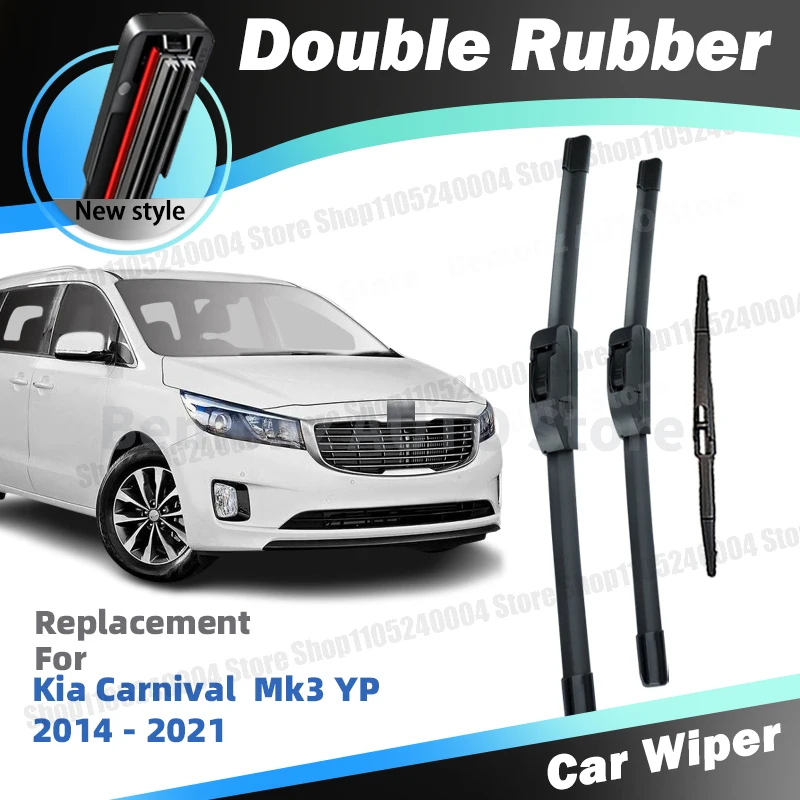 For Kia Carnival Sedona Mk3 YP 2014-2021 Grand LHD RHD Front Rear Windshield Wiper Blades Windscreen Accessories 2015 2016 2017