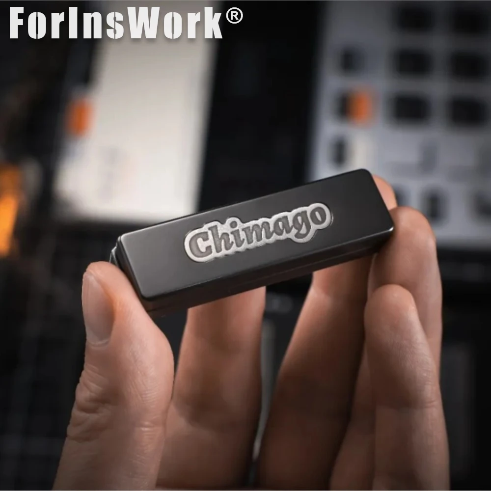 CHIMAGO Zirconium New Dada Demon Subduer Titanium Heat Anodized Magnetic Straight Push Fidget Slider ADHD-friendly