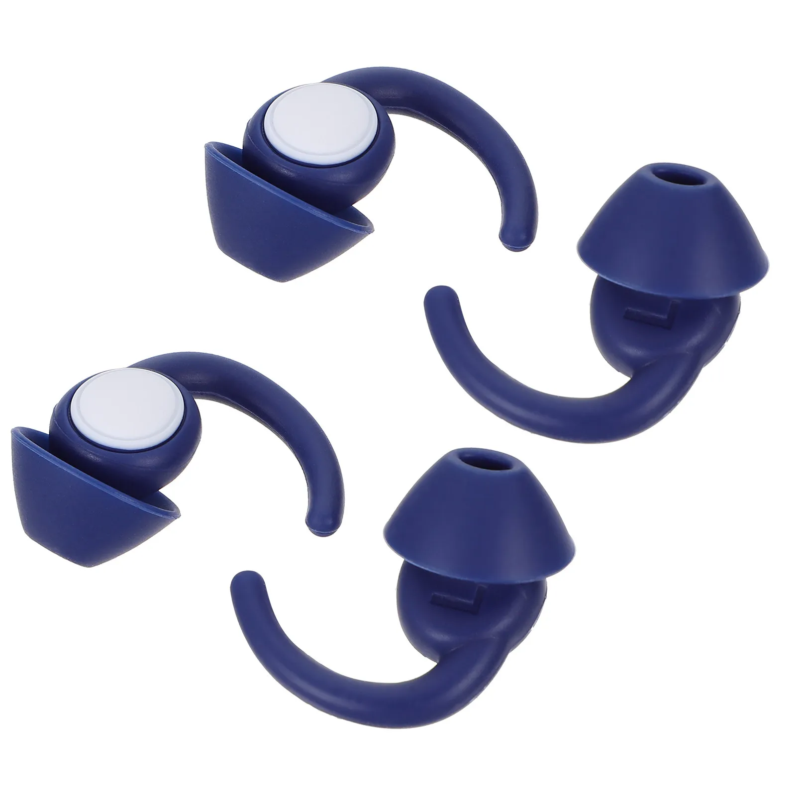 

2Pairs Premium Silicone Noise Reduction Earplugs for Travel Swimming Multipurpose Invisible Earplugs Comfortable