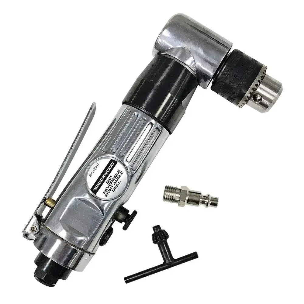 Reversible 3/8 Inch Pneumatic Air Drill 1500 RPM High Torque Heavy Duty Variable Speed Tool Ball Bearing Gear