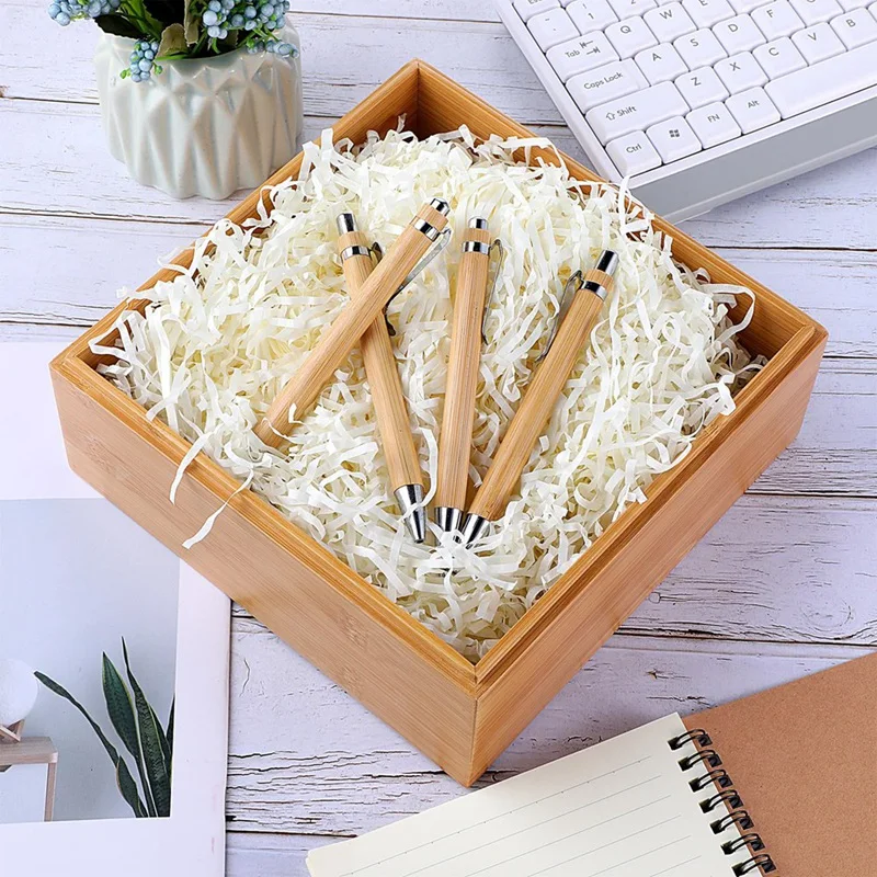 قلم حبر جاف من خشب البامبو للرجال والنساء ، هدية تقدير بالجملة ، زميل عمل في المكتب ، حبر أسود ، شكرًا لك ، 50 *