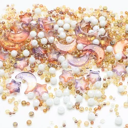 Mixed Star Moon Crystal Glass Beads Seedbeads Loose Round Pearl for DIY Making Jewelry Craft Bracelets Necklaces Earrings