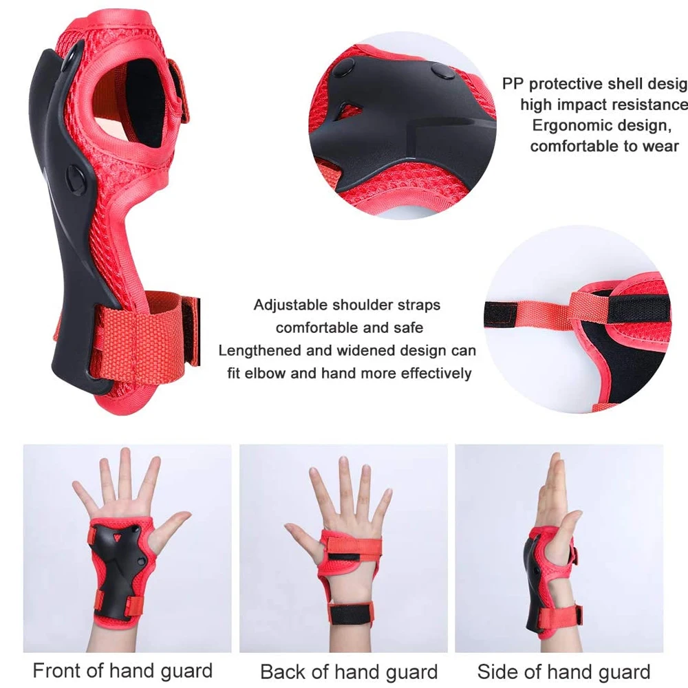 Ensemble d'équipement de protection complet pour jeunes, casque multisports, genouillères et coudières avec protège-poignets pour garçons et filles, patinage cycliste