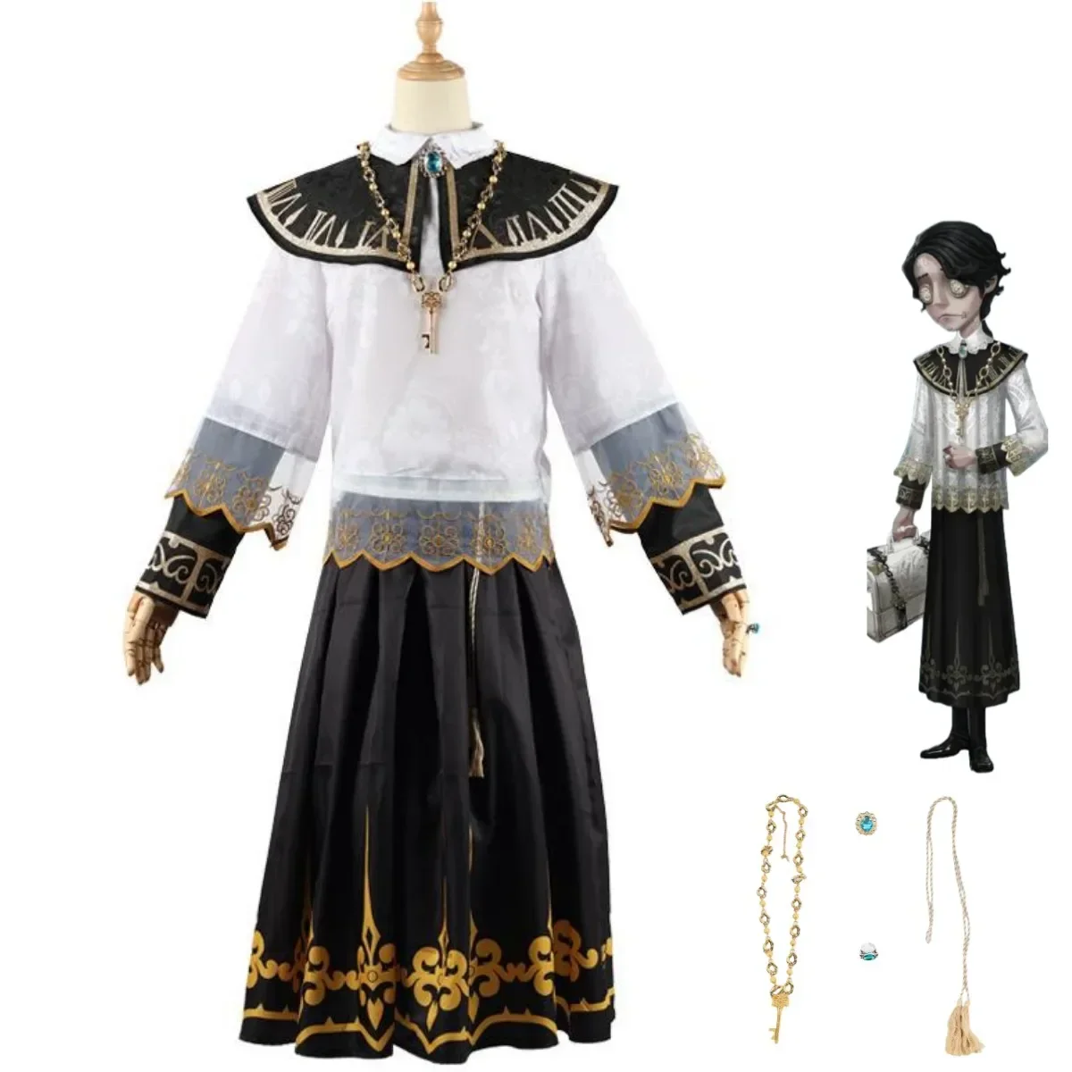 Anime Game Identity Ⅴ Embalmer Aesop Carl Watchman Cosplay Costume Chinese Hanfu Cape Uniform Man Carnival Halloween Suit