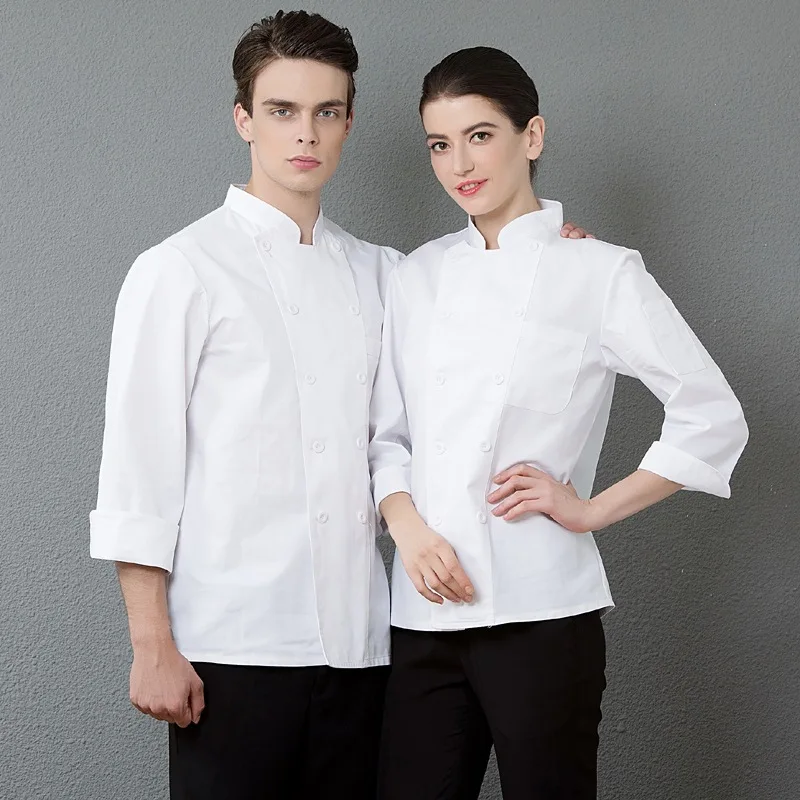 C721 LOGO Embroidered Unisex Hotel Kitchen Chef Jacket Restaurant Cooker Uniforms Short-sleeved Hotel Tops Chef Coat Cooking