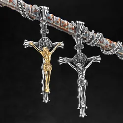 INRI Jesus Cross Religon Amulet Stainless Steel Men Women Necklaces Pendants Chain Punk Trendy Jewelry Creativity Gift Wholesale