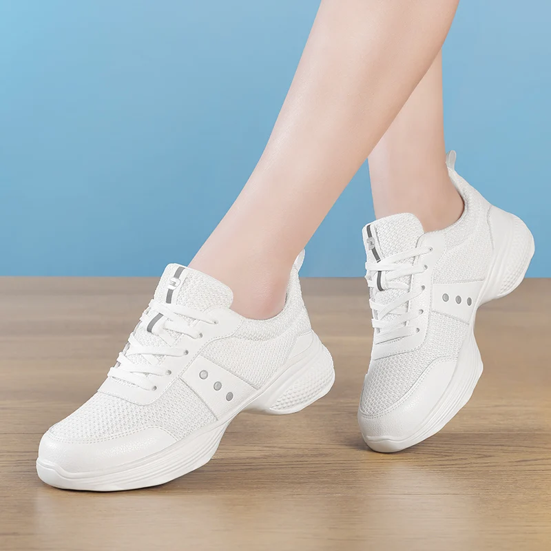 Breathable Women Dance Shoes Light Weight Girl Jazz Dancing Shoes Comfortable Lady Square Modern Dancer Dance Sneakers