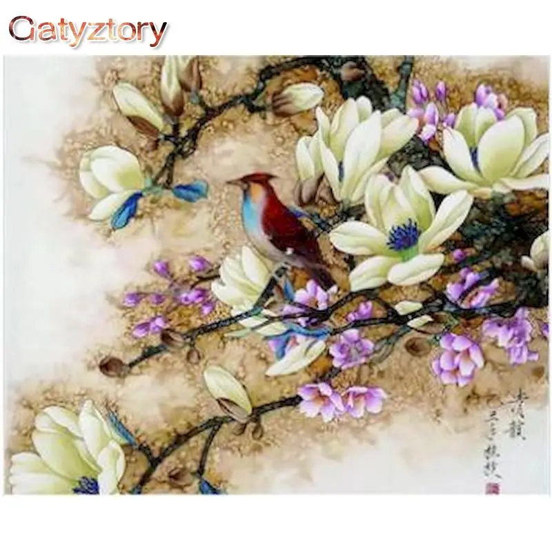 

GATYZTORY Interior Painting By Numbers For Adults Canvas Painting Flowers DIY Pictures By Numbers Handicraft Handiwork Art decor