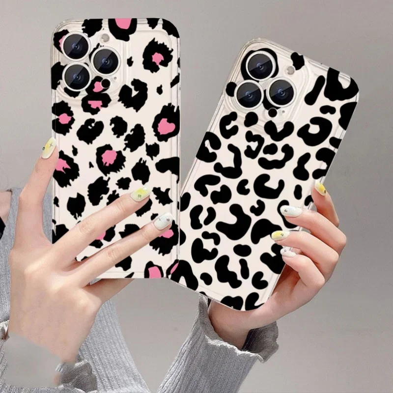 Leopardenmuster-Handyhülle für Infinix Tecno Spark 30C 20C 10C 10 20 Pro GT 20 Pro Camon 20 30 40 Pro Pova 2 3 4 5 6 Klare Abdeckung