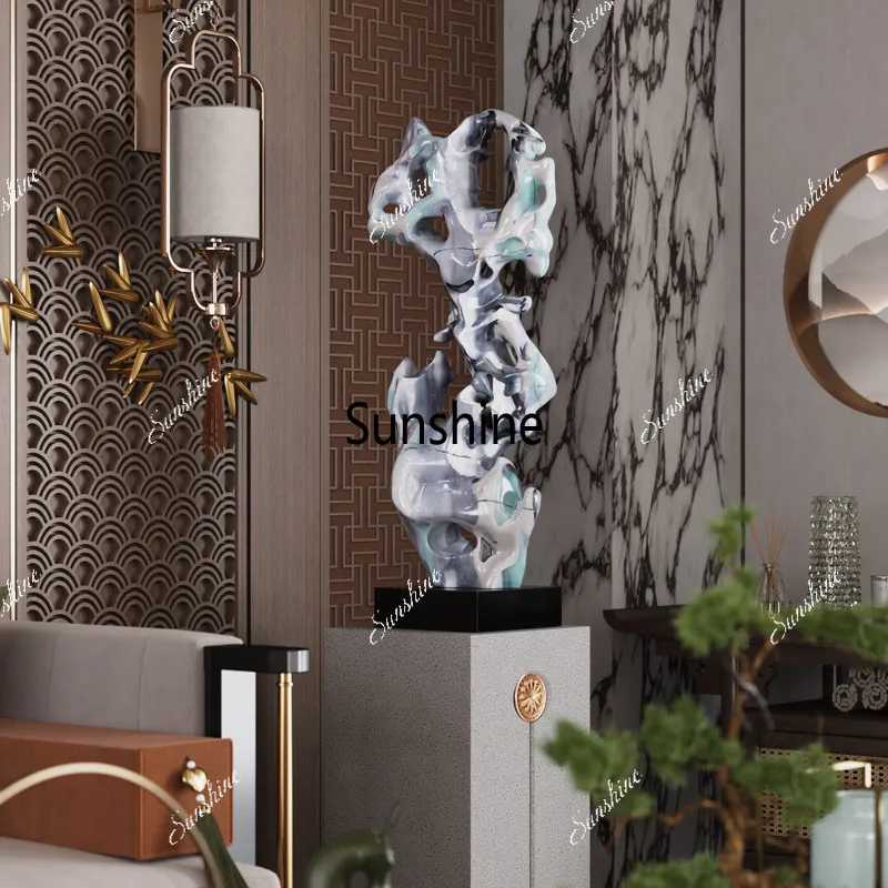 Wabi Sand Wind Taihu Stone Ornament New Chinese Entrance Hotel Homestay Ornament