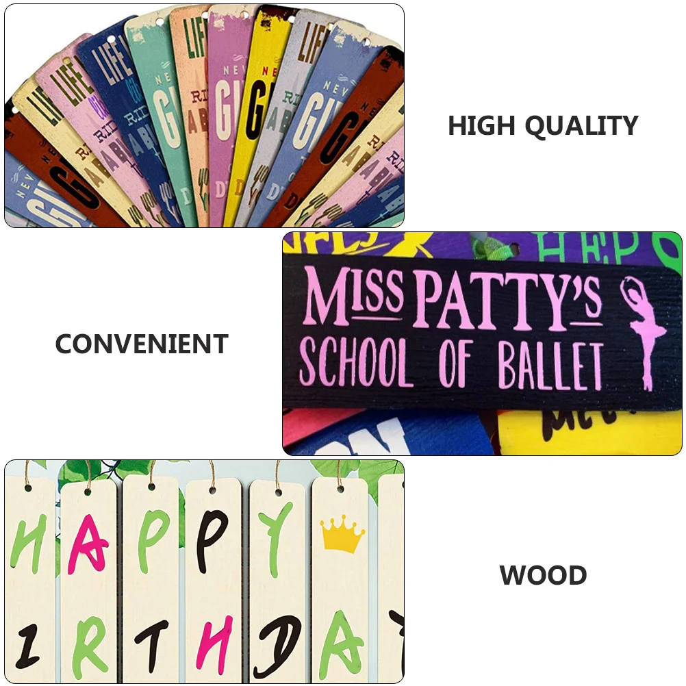 

20pcs Wooden Bookmarks Diy Blank Unfinished Craft Supplies Drawing Carving Hanging Tags Graffiti Page Markers Student