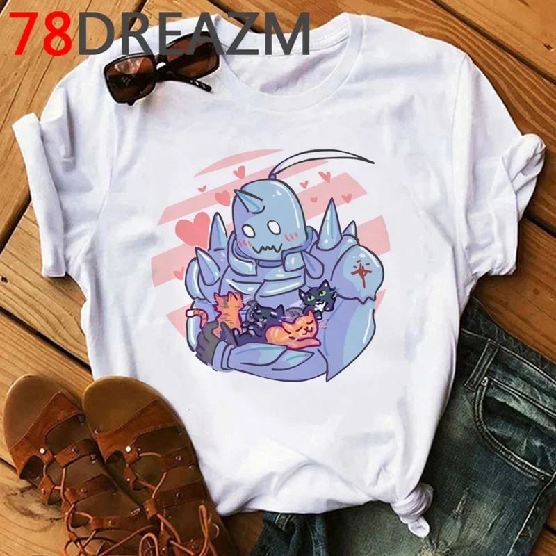 Hot Anime Fullmetal Alchemist T-shirt Men  Harajuku Hip Hop  Graphic Tees Men 2020 Funny Japanese Cartoon  O-Neck T Shirt Male