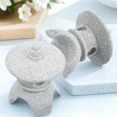 

2Pcs Miniature Pagoda Statue Premium Sandstone Material Small Garden Decor for Outdoor Indoor Use Japanese Style Lantern