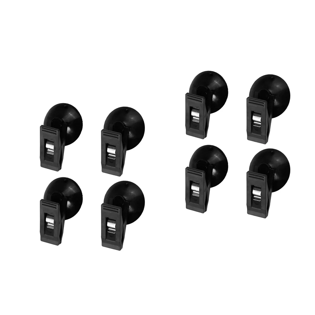 

4 Pairs Multifunctional Suction Type Clips Curtain Clamp Bag Holder Storage Clip for Car Auto (Black)