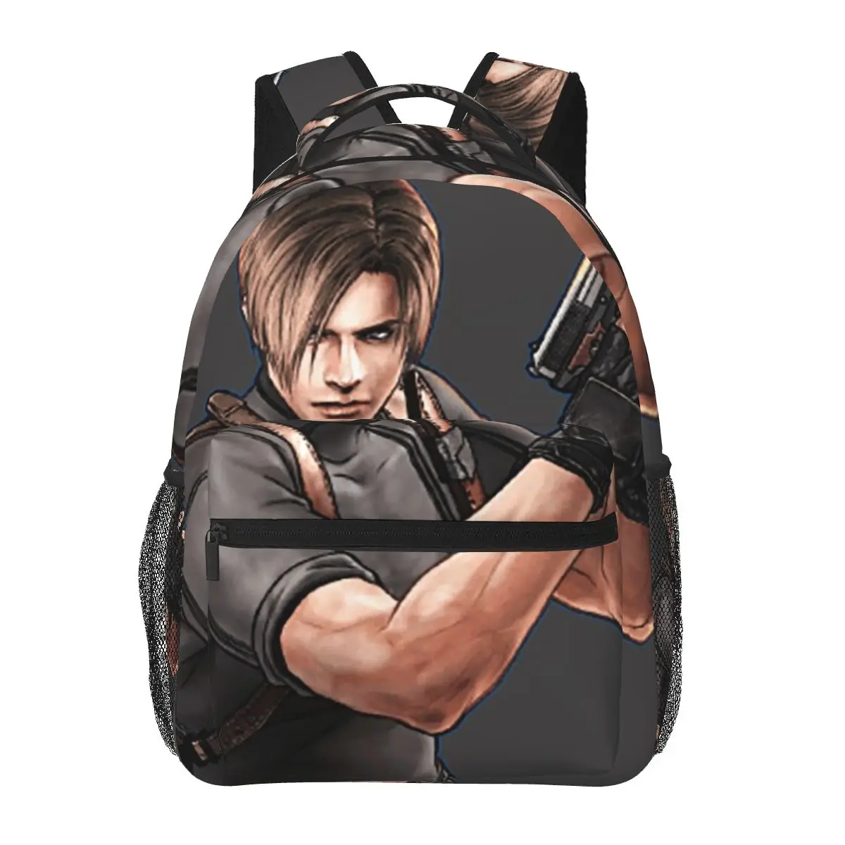 Resident Evils Leon Kennedy Game Student Backpack School Bag Hiking Travel Daypack for Boys Girls Fashion Bookbag Shoulder Bags