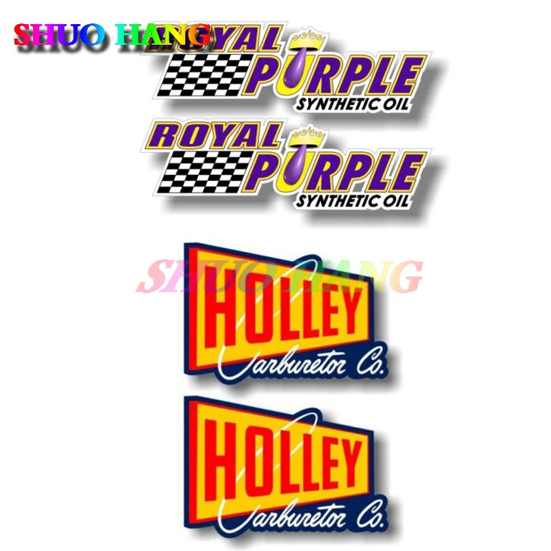 Holley Vintage Vinyl Royal Purple Synthetic Oil Decal Nostalgic Carb Fuel Pump Toolbox Sticker Auto Parts Window Decal PVC