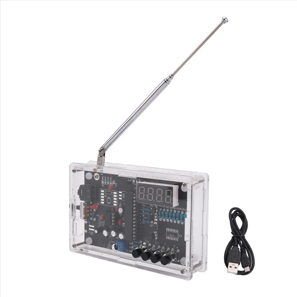 AT42 DIY FM Radio Assembly Kit Digital Tube DisplayDIYWelding Electronic Production Single Chip Microcomputer Training Parts