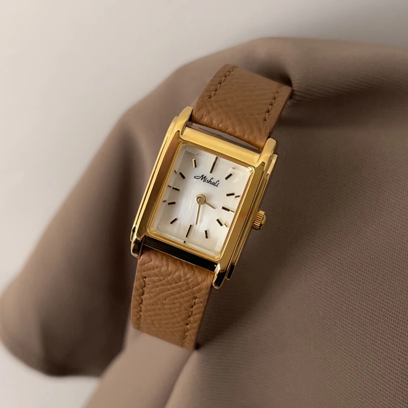 

Original Women'S Watch Leather Strap Watch Luxurious Small Dial, High-End Women'S Rectangular Design, Original And Unique Watch.