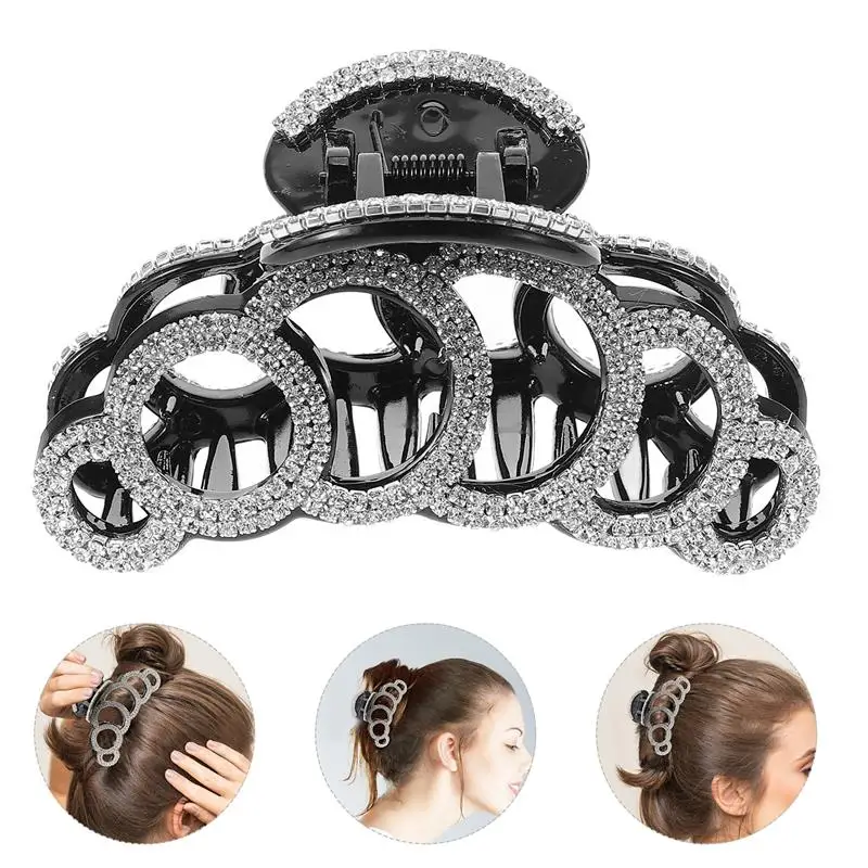 Large  Rhinestones Jaw Claw Clips Rectangle Big Hair Clips for Thick Hair Nonslip Acrylic Jaw Clips Hair Accessories for Women