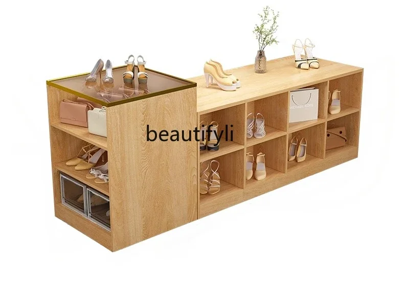 Clothing store Nakajima display stand, shoe bag display rack, flowing water table, table with glass display cabinet