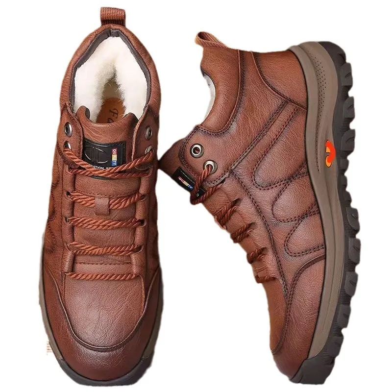 Men\'s Casual Shoes Luxury Casual Sneakers Slip on Formal Loafers Men Hiking Shoes Male Cotton Shoes Warm Ankle Boots for Men