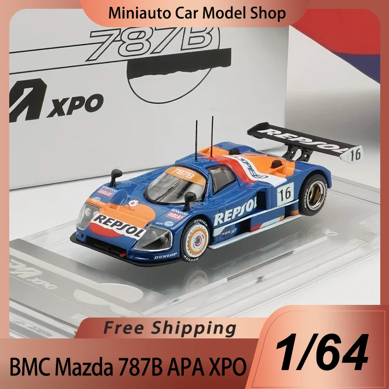 Envío de dos semanas Bmc 1:64 Mazda 787b Repsol # Modelo fundido a presión en miniatura de aleación 12, exposición Apa Xpo, modelo de coche limitado, juguetes de regalo