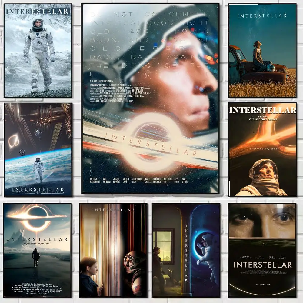 Movie Interstellar Poster Self-adhesive Wall Mural Art Waterproof Sticker For Bar Room Decor High Quality Print Gift