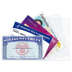 6 packs of Social Security Card cover/New Medicare Card cover/Credit Card holder 24mm soft transparent cover for waterproof cove