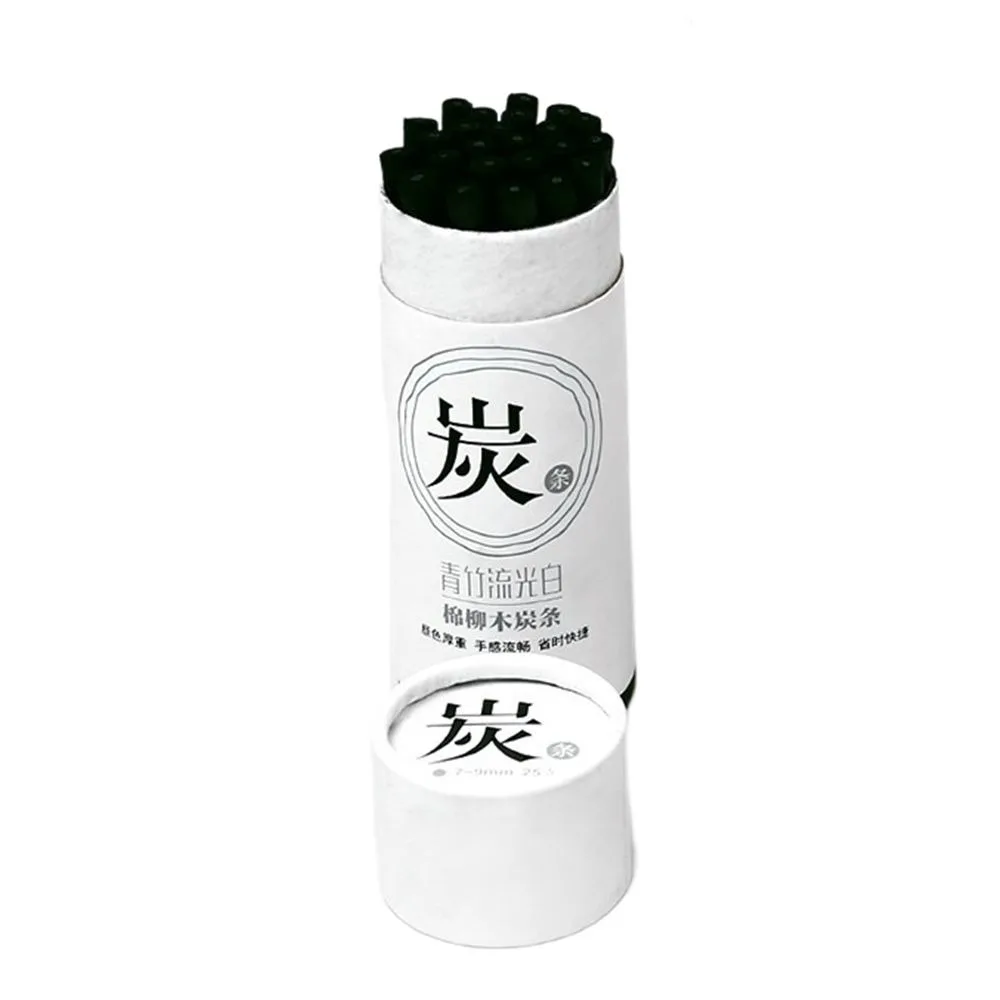 Black Color Charcoal Sticks Willow Charcoal Strong Color Charcoal Bars Vine Charcoal Professional Drawing Charcoal Pencils