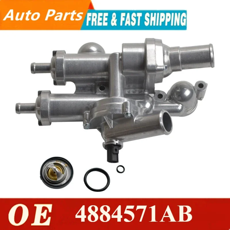 Upgrade Thermostat Housing Assembly fit for Dodge Avenger 2.4L 2008 2009 2010-2014 4884571AB 4884873AA 55111016AD