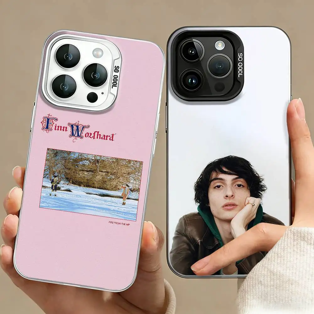 

F-Finn Wolfhard Fire From The Hip Phone Case For iPhone 17,16,15,14,13,12,11 Plus,Pro Max,XS,Colored silver phone case