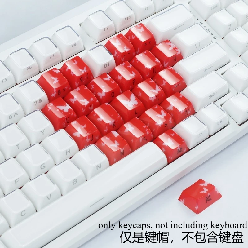 Fashion Butterfly Keycap Cherry Profile Heart Design 21 Keys Game Keycaps DIY MX Switch Mechanical Keyboard Key Caps