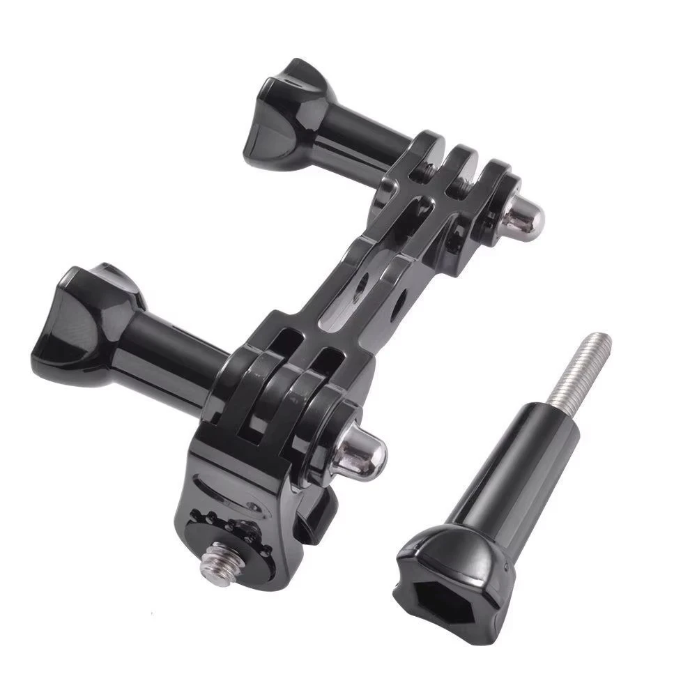 حامل مزدوج طويل مستقيم + محول مشترك DV صغير + 3 قطع براغي لكاميرا GoPro Hero 3/3+/4/5 Action OS834