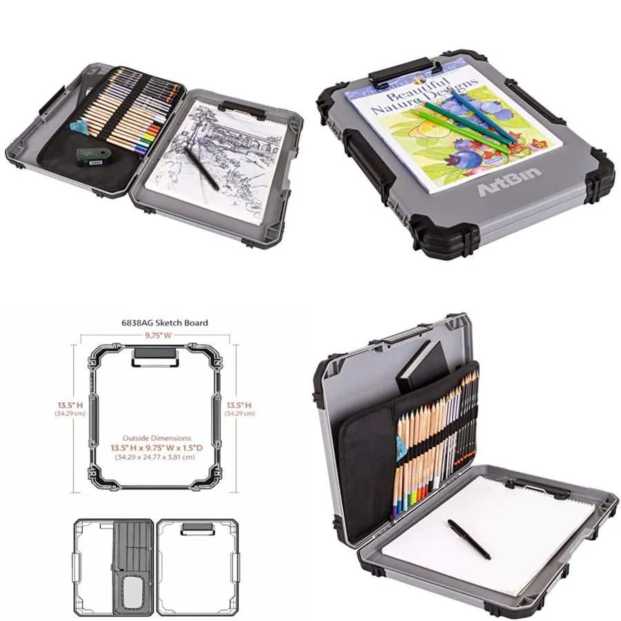 

6838AG Sketch Board Portable Drawing Surface with Internal Art and Craft Storage Grey