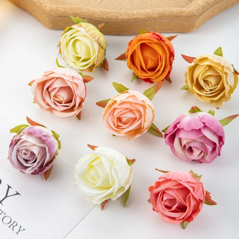 Künstliche Blumen Günstige Scrapbooking Heimdekoration Seiden-DIY-Geschenke Süßigkeitenbox Kuchen Hochzeit Outdoor Kunstrosen Valentinstagskranz – Detail 3