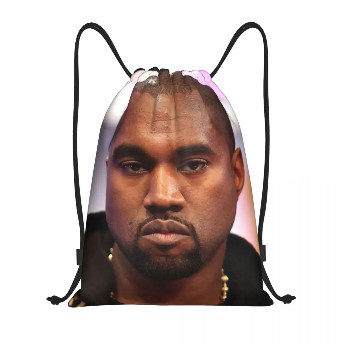 

Custom Singer Kanye West Drawstring Bag Women Men Foldable Sports Gym Sackpack Shopping Storage Backpacks