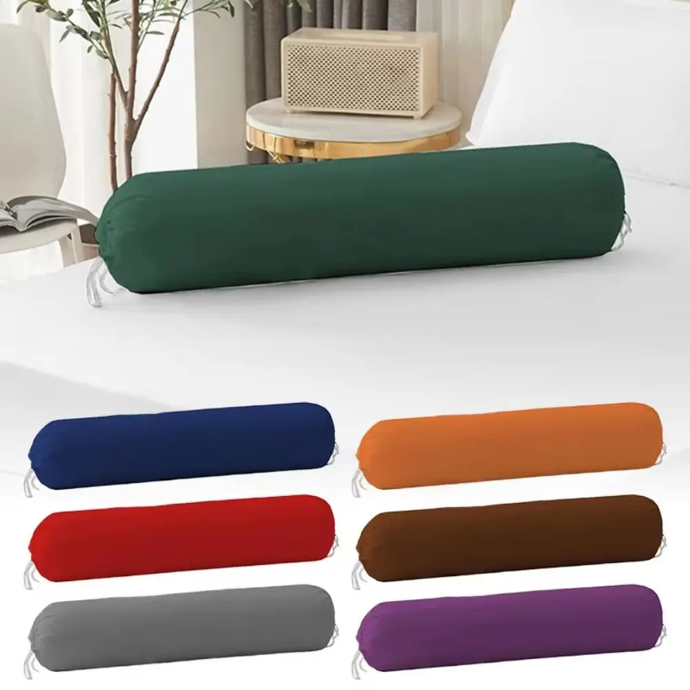 Solid Color Cylindrical Pillowcase Washable Durable Bolster Pillowslip Removable 106x35cm Pillow Sleeves Back Head Support