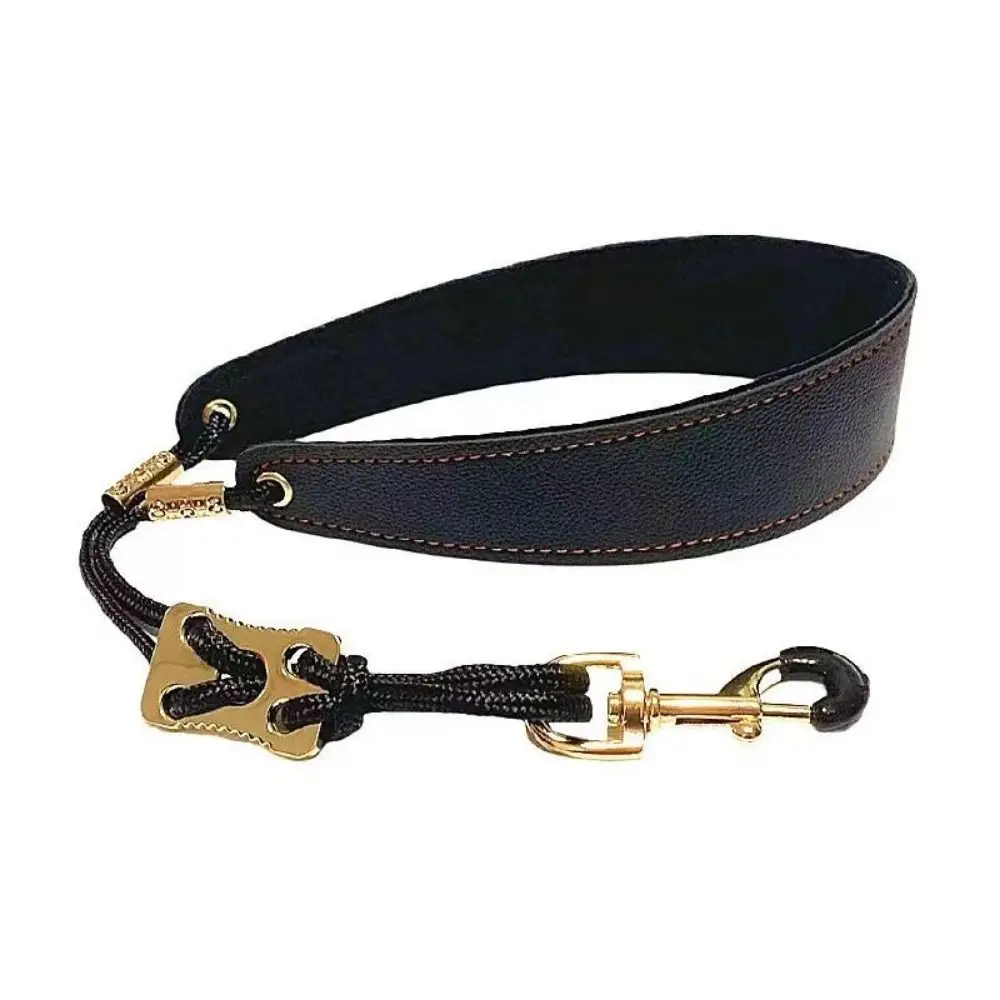 Correa para el cuello de saxofón ajustable y resistente, arnés de hombro cómodo de cuero PU para saxofón, gancho de Metal, banda gruesa para el cuello para clarinete para niños