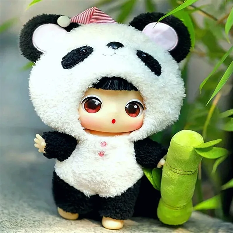 Genuino 20 cm Ddung Cotton Candy Doll Panda Set Vestiti per le bambole Ragazza Giocattoli fai da te Decorazione della stanza Confezione regalo di compleanno Regalo a sorpresa