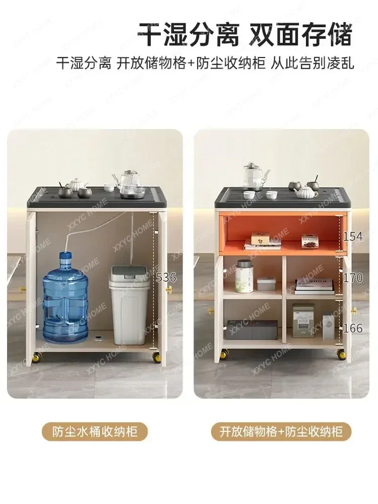 ZK النار الحجر طاولة شاي المنزل الذكي بسيط ضوء الفاخرة خزانة الشاي غرفة المعيشة شرفة المحمول الكونغ فو #4