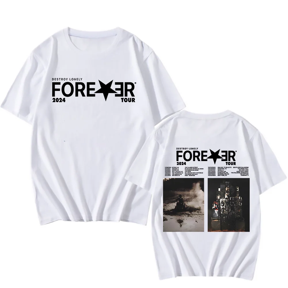 Rapper Destroy Lonely Summer T-Shirt Forever 2025 Tour Fan Gifts Two Sides Classic Tshirt New Unisex Tees Hip Hop Rap Style Tops