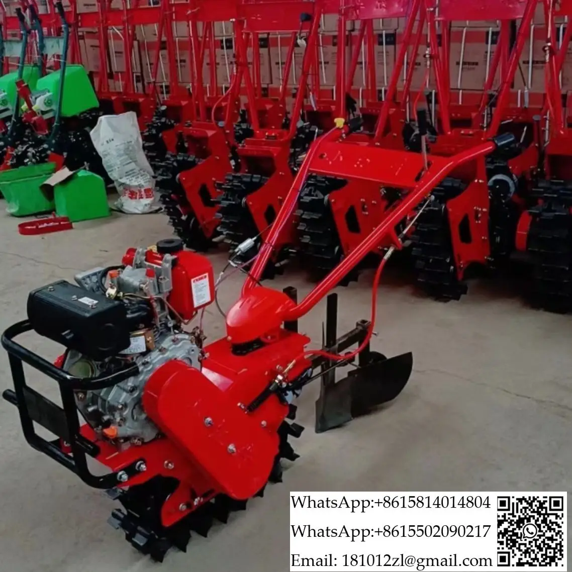 Chain track micro tiller gasoline multifunctional agricultural ditcher plow diesel tiller sowing fertilization turning plow